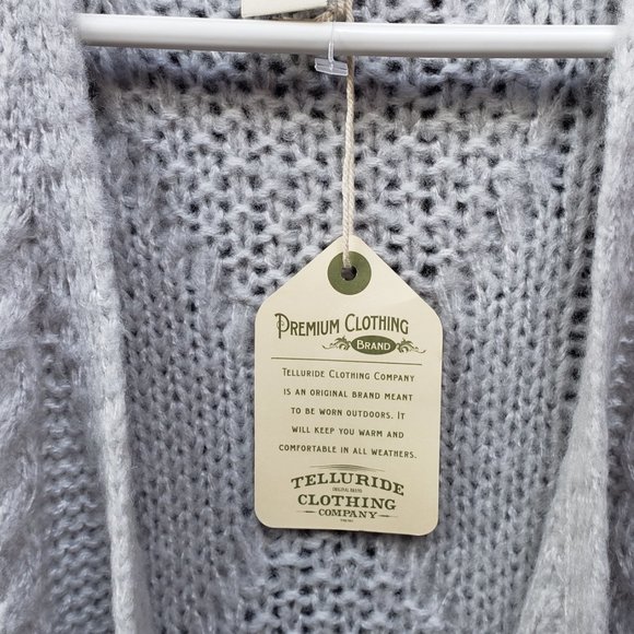 Telluride Clothing Company NWT Pearl gray Sweater duster  Size L - Picture 10 of 11
